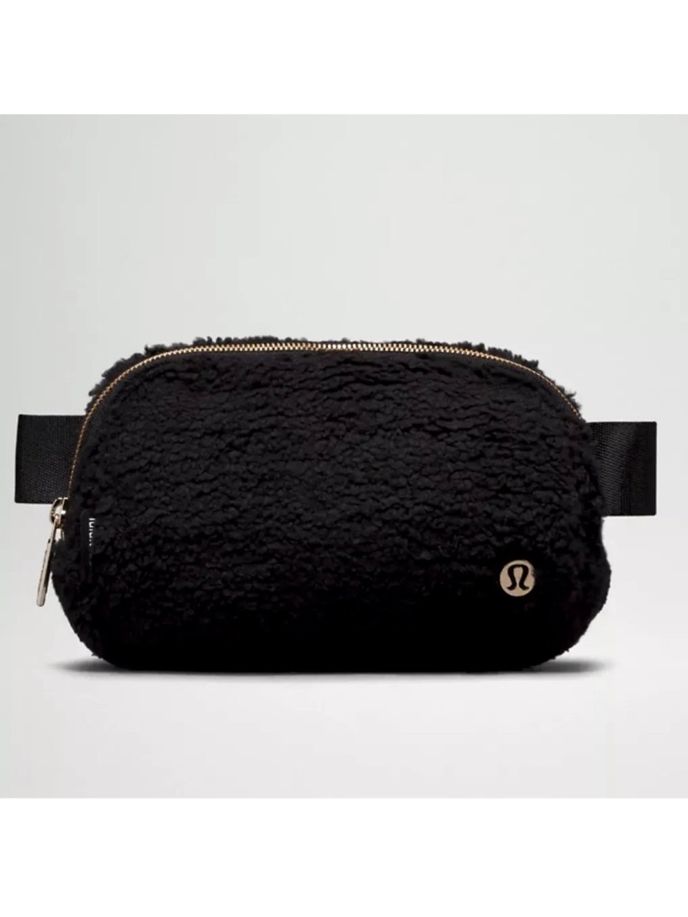Lululemon 1L Everywhere Belt Bag Fleece Black with Gold Hardware New with Tag